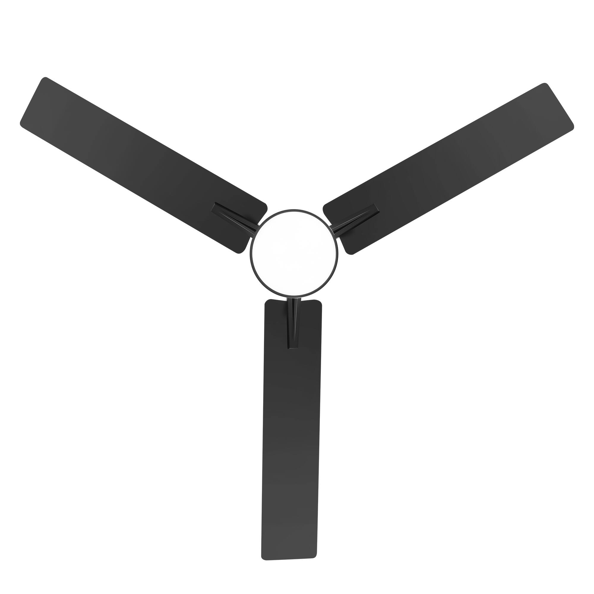 Alt View 7. Breezary - 48-Inch Indoor Ceiling Fan with Remote, 3 Plywood Blades, 6-Speed DC Motor, 5'' Downrod, LED/No Light, Single or 2-Pack - Black (With Light).