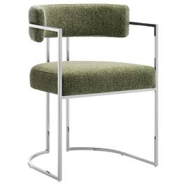 Huron Curved Back Fabric and Metal Dining Accent Chair by Modway - Green
