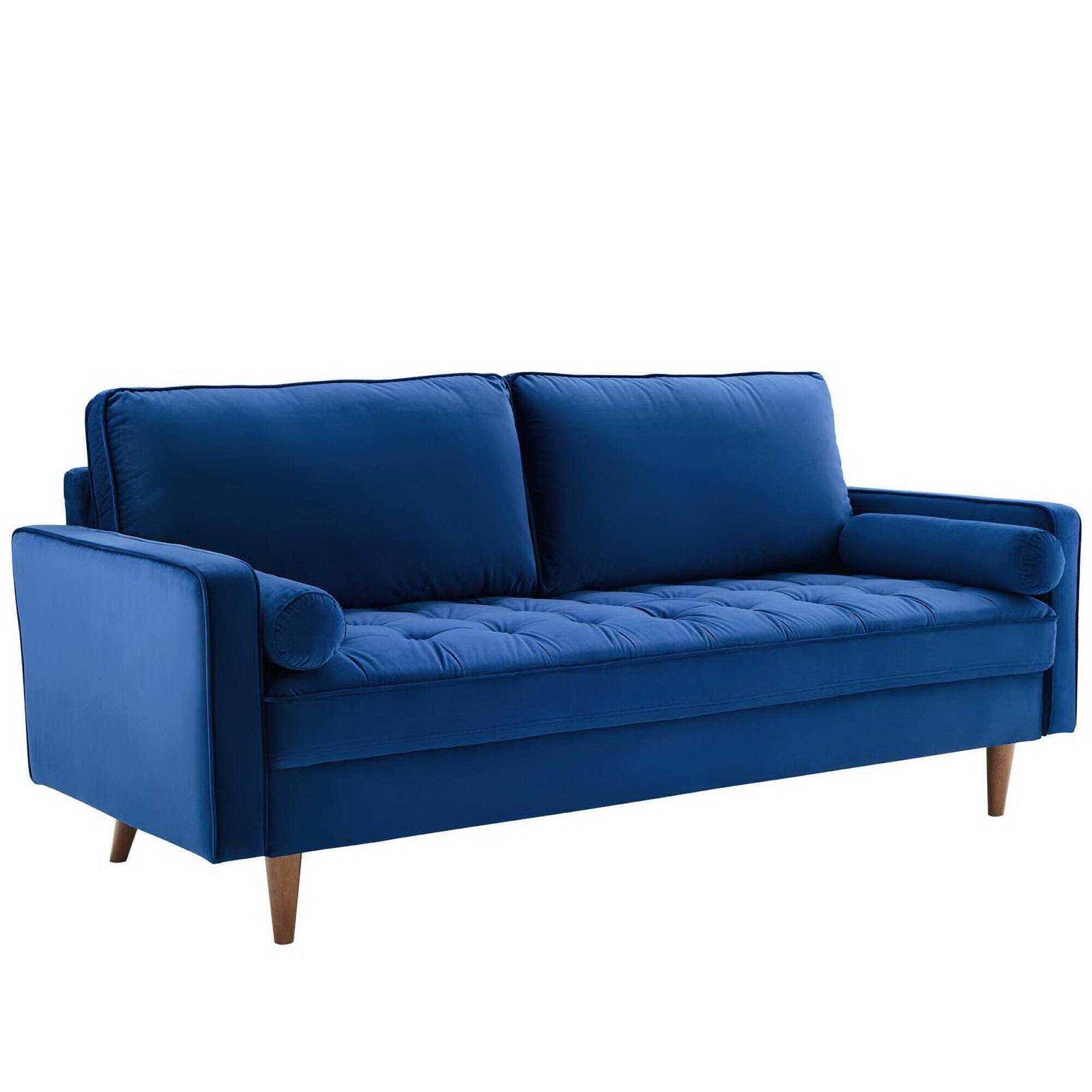 Valour Performance Velvet Sofa by Modway - Blue