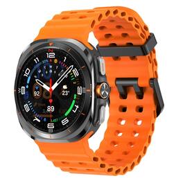 StrapsCo - Motion Strap Silicone Rubber Watch Band For Samsung Galaxy Watch Ultra - Orange