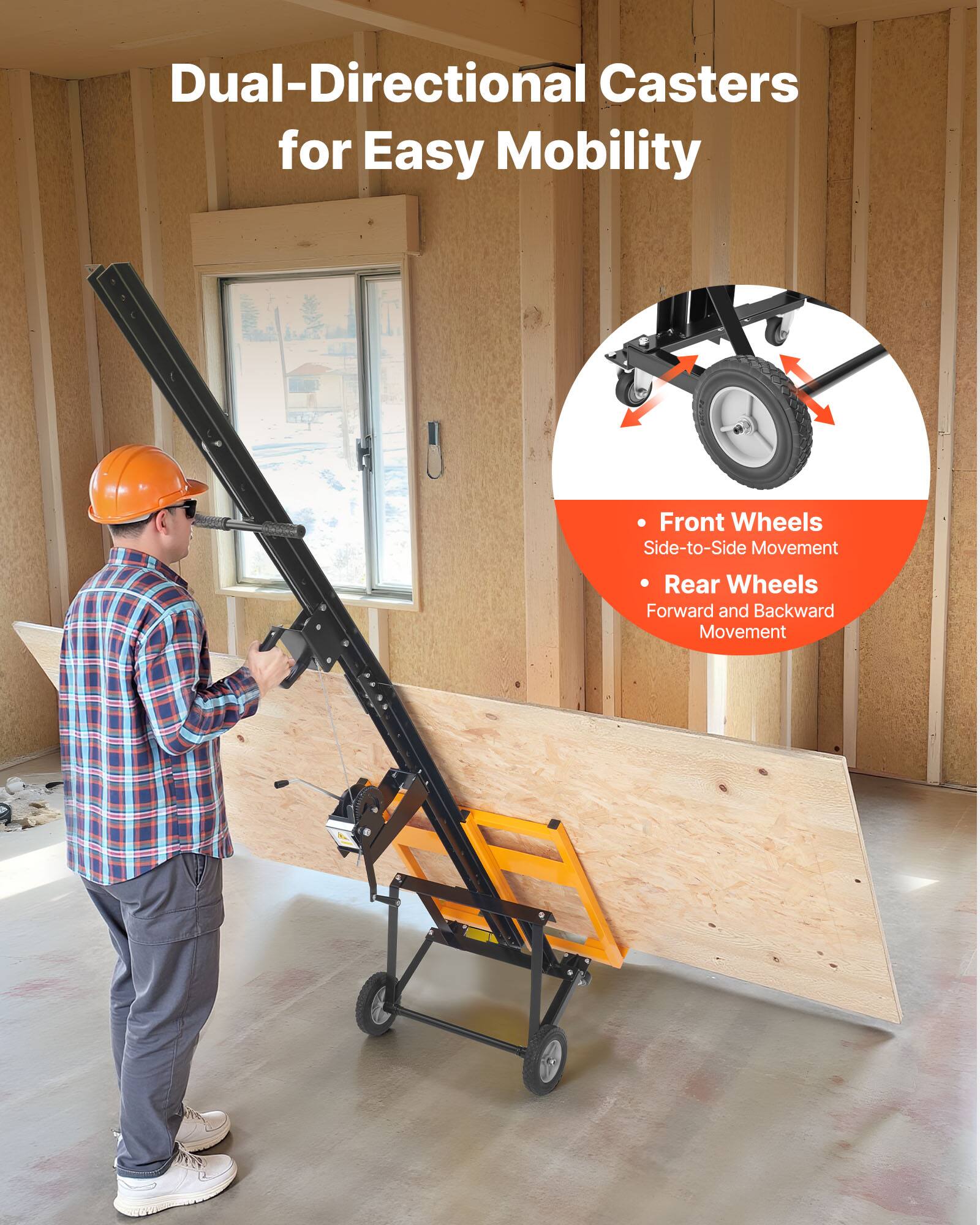 Dual-Directional Casters for Easy Mobility

- Front Wheels: Side-to-Side Movement
- Rear Wheels: Forward and Backward Movement