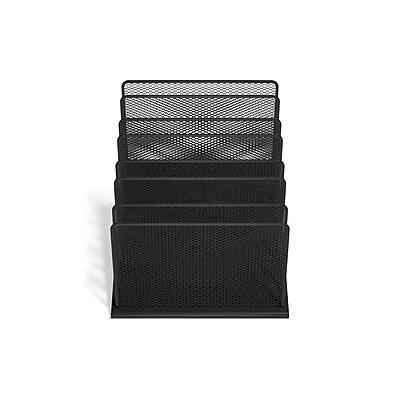 Front. TRU RED - TRU RED™ 7-Compartment Metal Mesh File Organizer,  Matte Black (TR57559) - Matte Black.