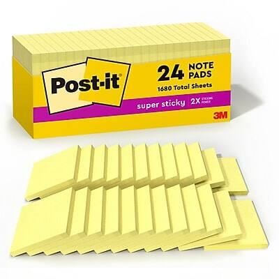 Post-it  
24 Note Pads  
1680 Total Sheets  
Super Sticky 2X  
3M