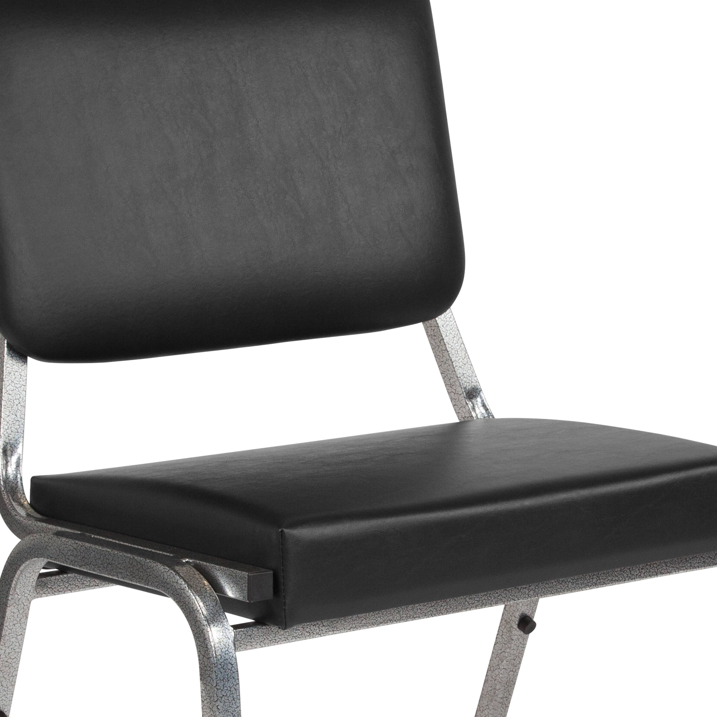 Alt View 8. Emma + Oliver - 1000 lb. Antimicrobial Bariatric Open Back medical Guest Arm Chair - Black Vinyl.