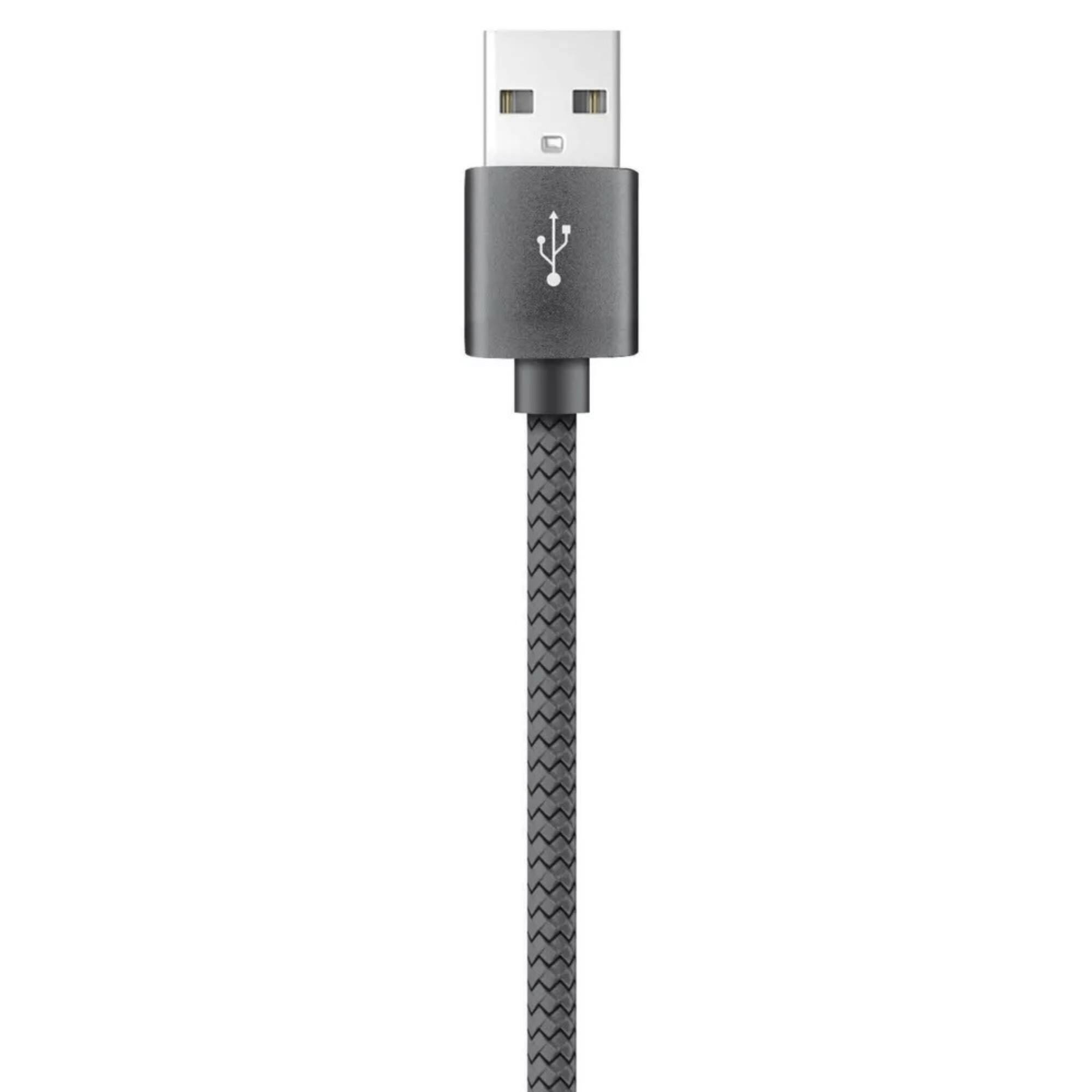 Alt View 1. Xyst - Charge and Sync USB to Lightning Braided Cable 10Ft - Black.