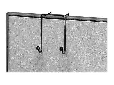 Alt View 2. Fellowes - Wire Partition Additions Metal Double Coat Hook, Black - Black.