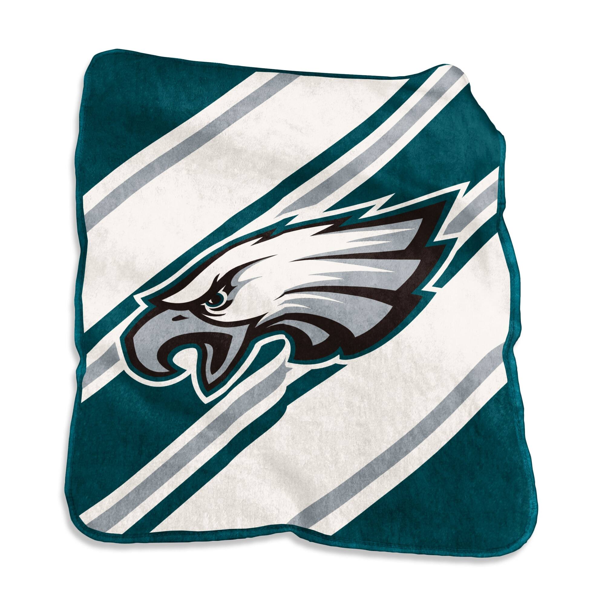 Front. Logo Brands - Philadelphia Eagles 50" x 60" Raschel Stripe Throw Blanket - Multicolor.