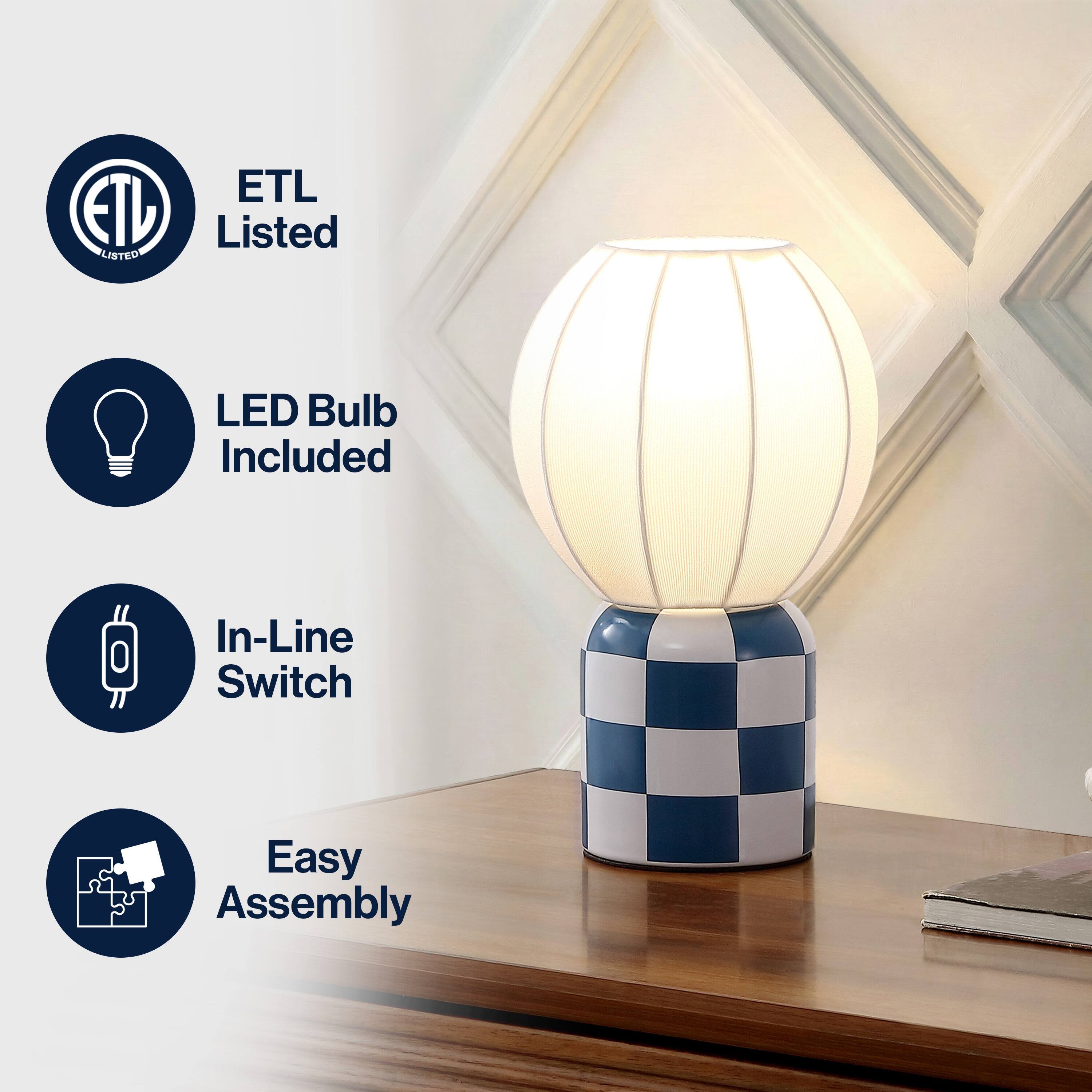 ETL Listed LED Bulb Included In-Line Switch Easy Assembly