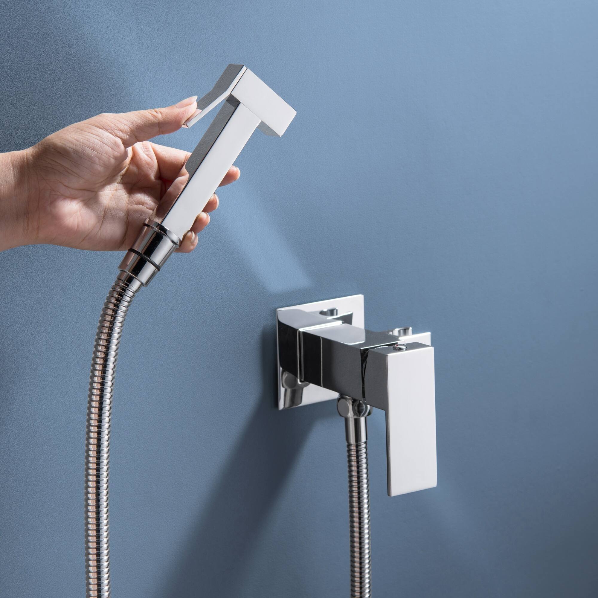 Alt View 1. Boyel Living - Chrome Solid Brass Bidet Sprayer Hot Cold Water 48-Inch Hose - Matte Black.