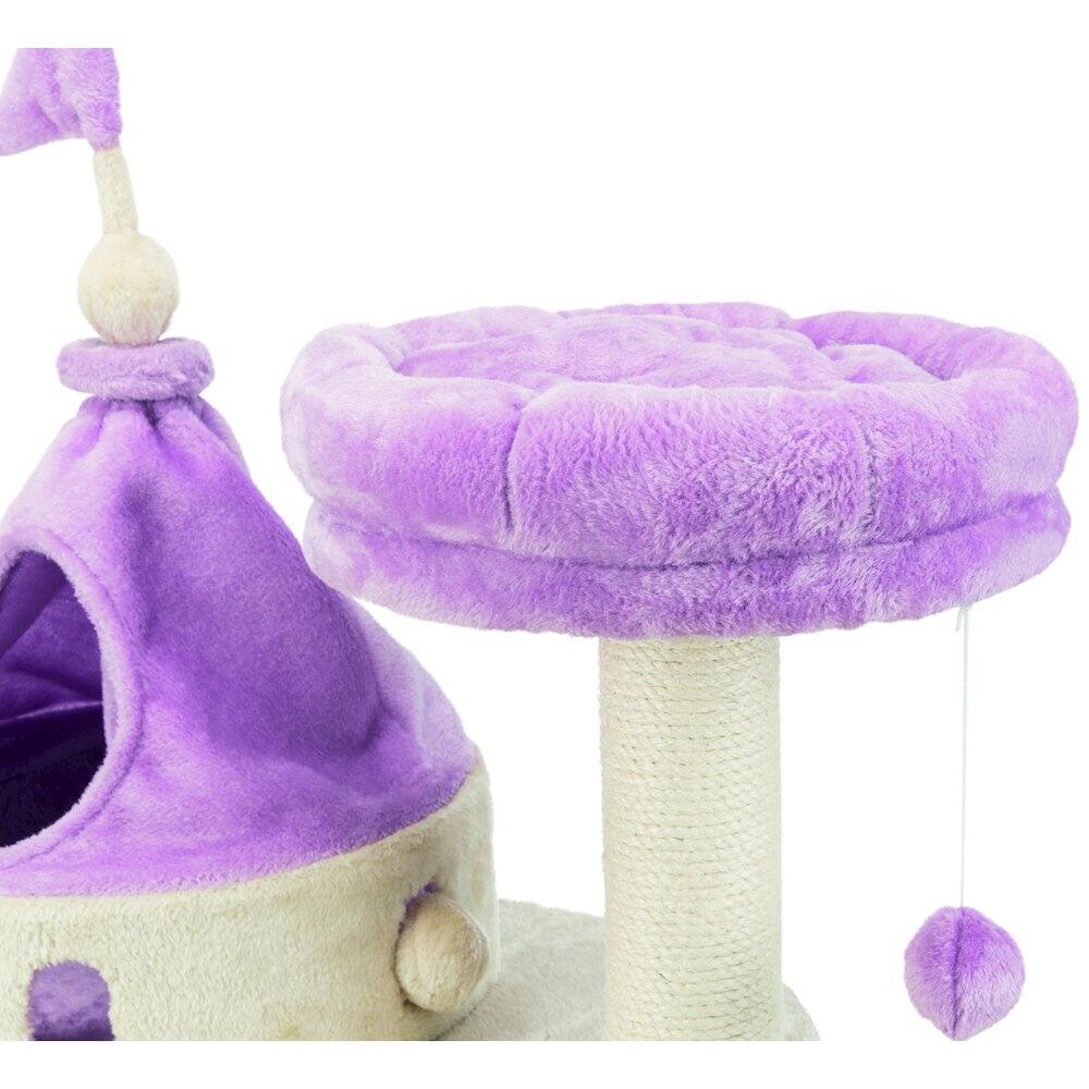 Alt View 1. TRIXIE - My Kitty Castle Plush Cat Tree, Sisal Scratching Posts, Rustling Fabric - Beige.