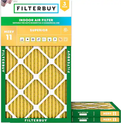 MADE IN THE USA
FILTERBUY
INDOOR AIR FILTER
SUITABLE FOR BOTH RESIDENTIAL & COMMERCIAL USE
MERV 11
SUPERIOR
3 PACK
FILTERBUY
DATE INSTALLED
MERV 11
DATE INSTALLED
MERV 11