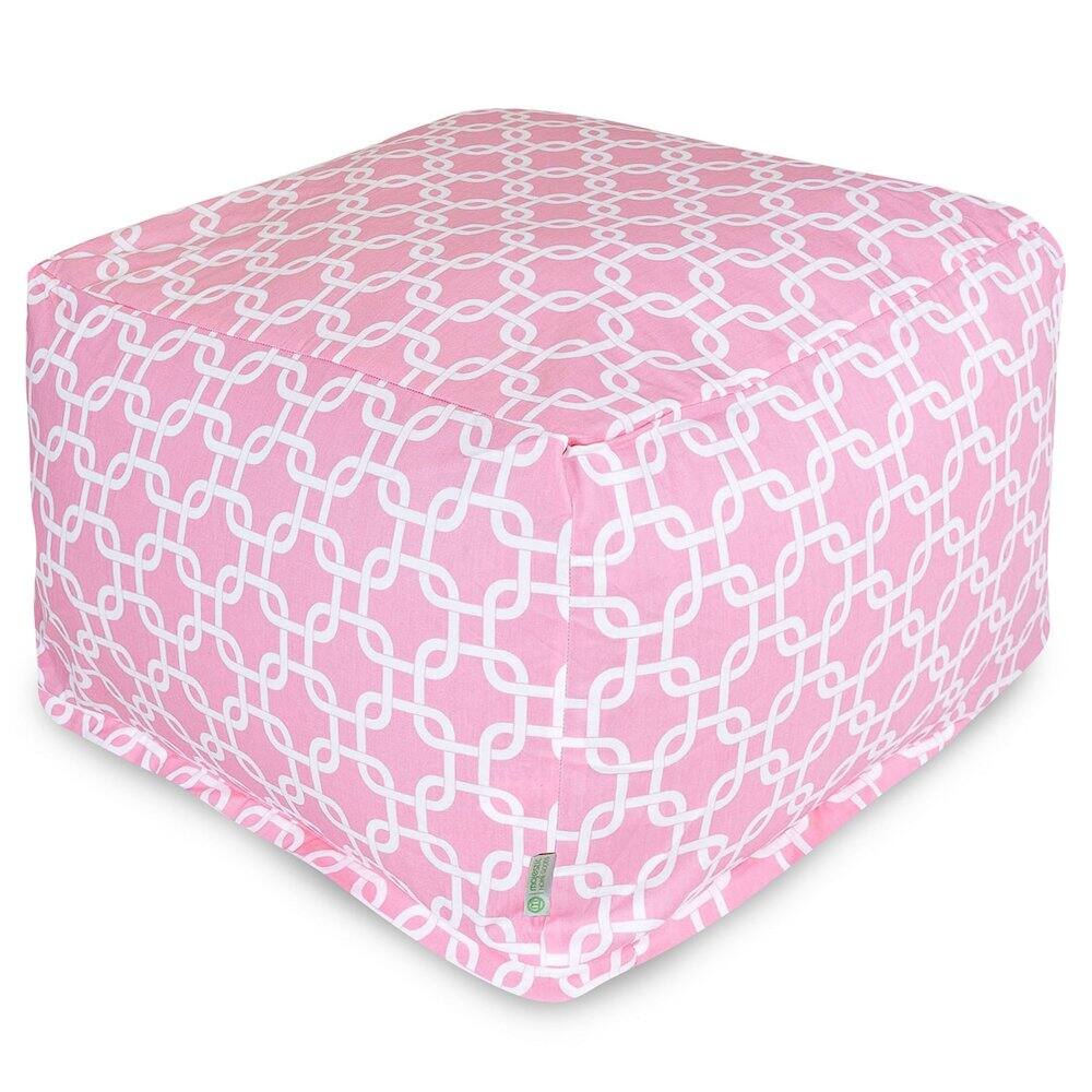 Front. Majestic Home - Ottoman Pouf Links Soft Pink - Pink.