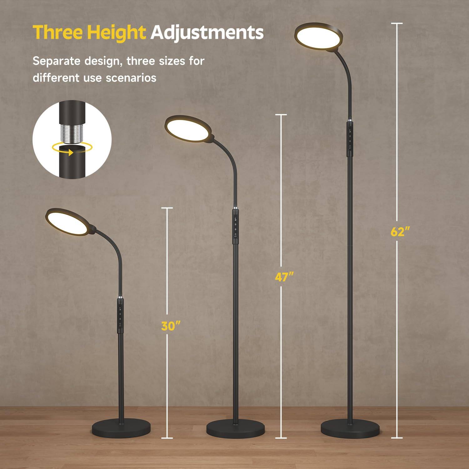 Three Height Adjustments

Separate design, three sizes for different use scenarios

62" 47" 30"