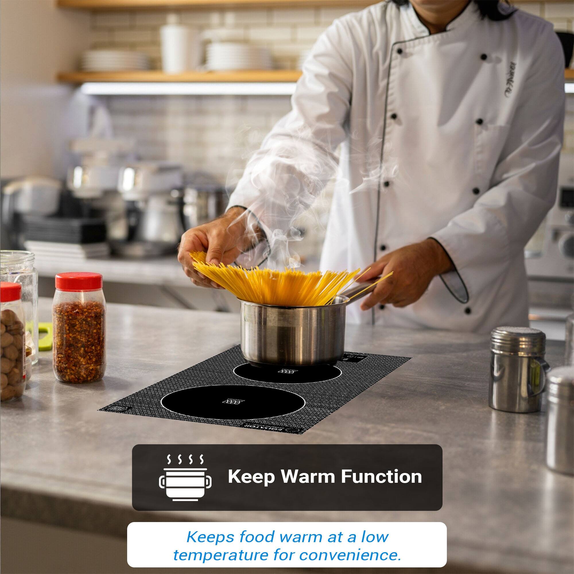 AD: Keep Warm Function
CY: Keeps food warm at a low temperature for convenience.