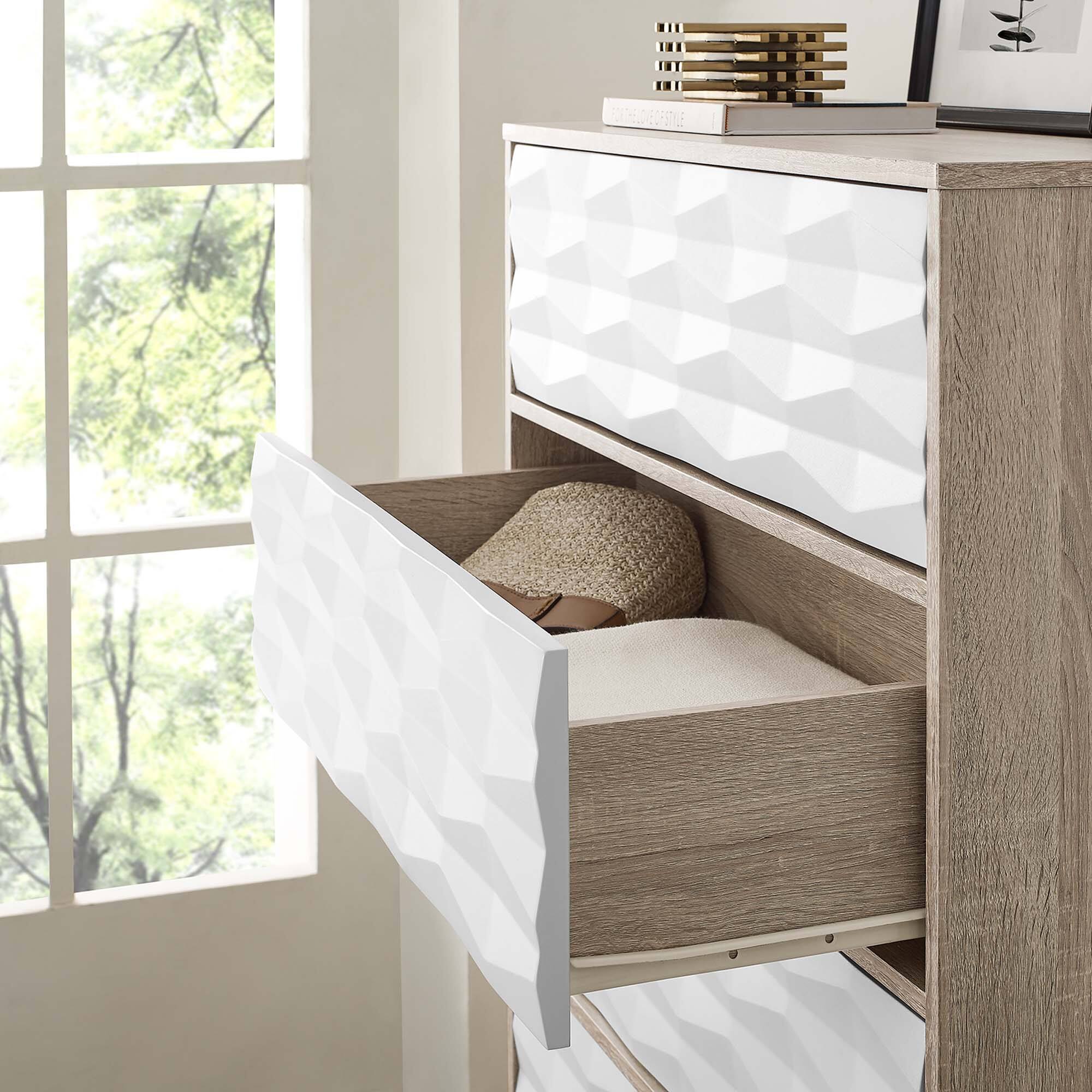 Alt View 1. Modway - Vespera 5-Drawer Chest by Modway - Oak White.