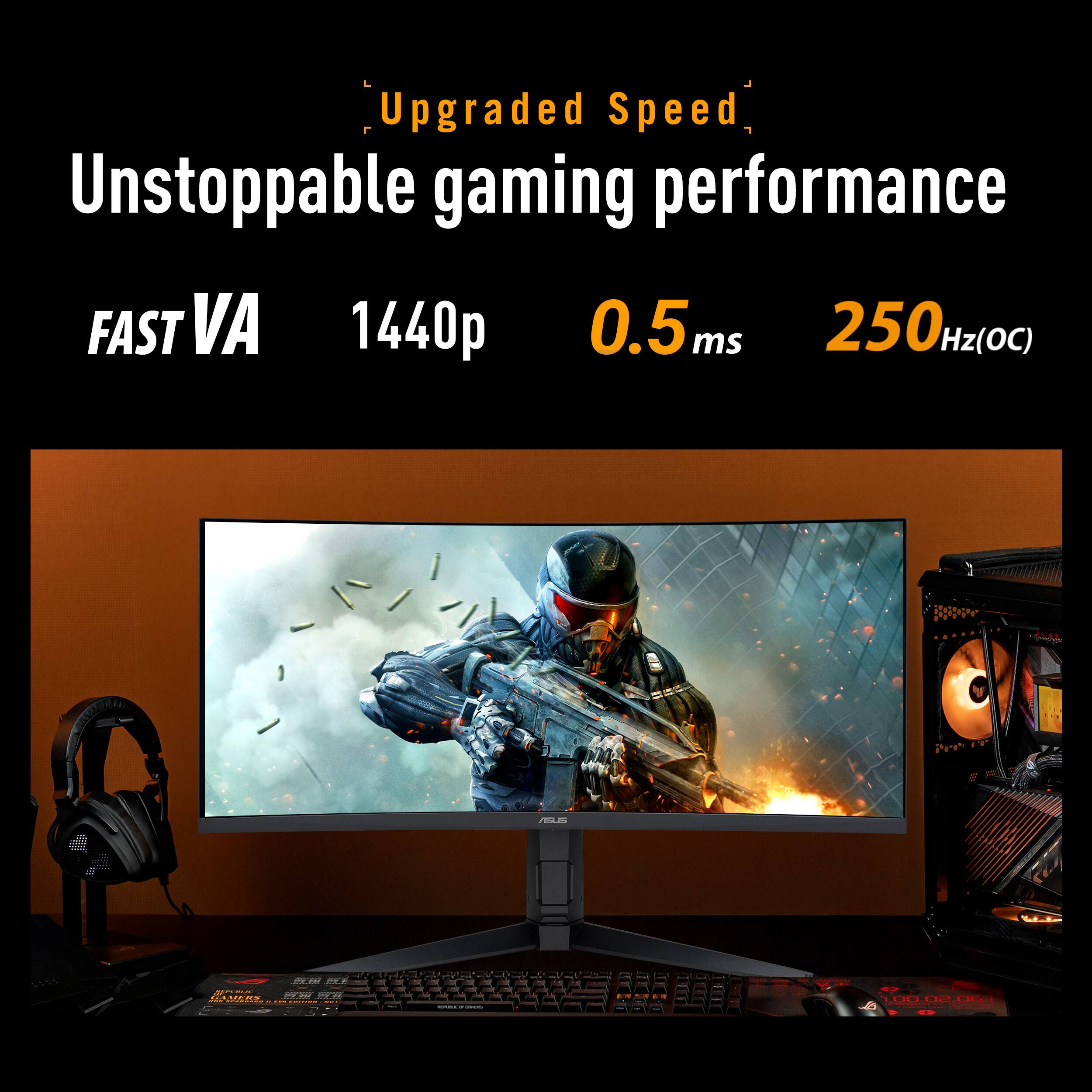Upgraded Speed  
Unstoppable gaming performance  
FAST VA 1440p 0.5ms 250Hz(OC)