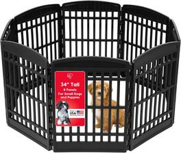 IRIS USA - 24" Exercise 8-Panel Pet Playpen, Dog Playpen, Puppy Playpen, for Small and Medium Dogs, Keep Pets Secure,