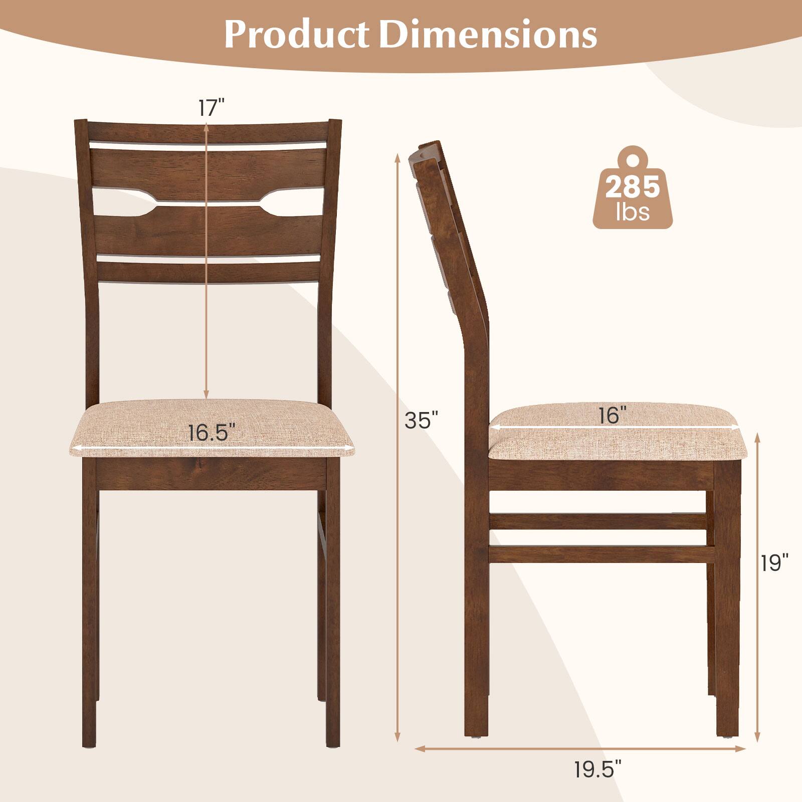 Product Dimensions  
17" x 16.5" x 35" x 16" x 19" x 19.5"  
285 lbs