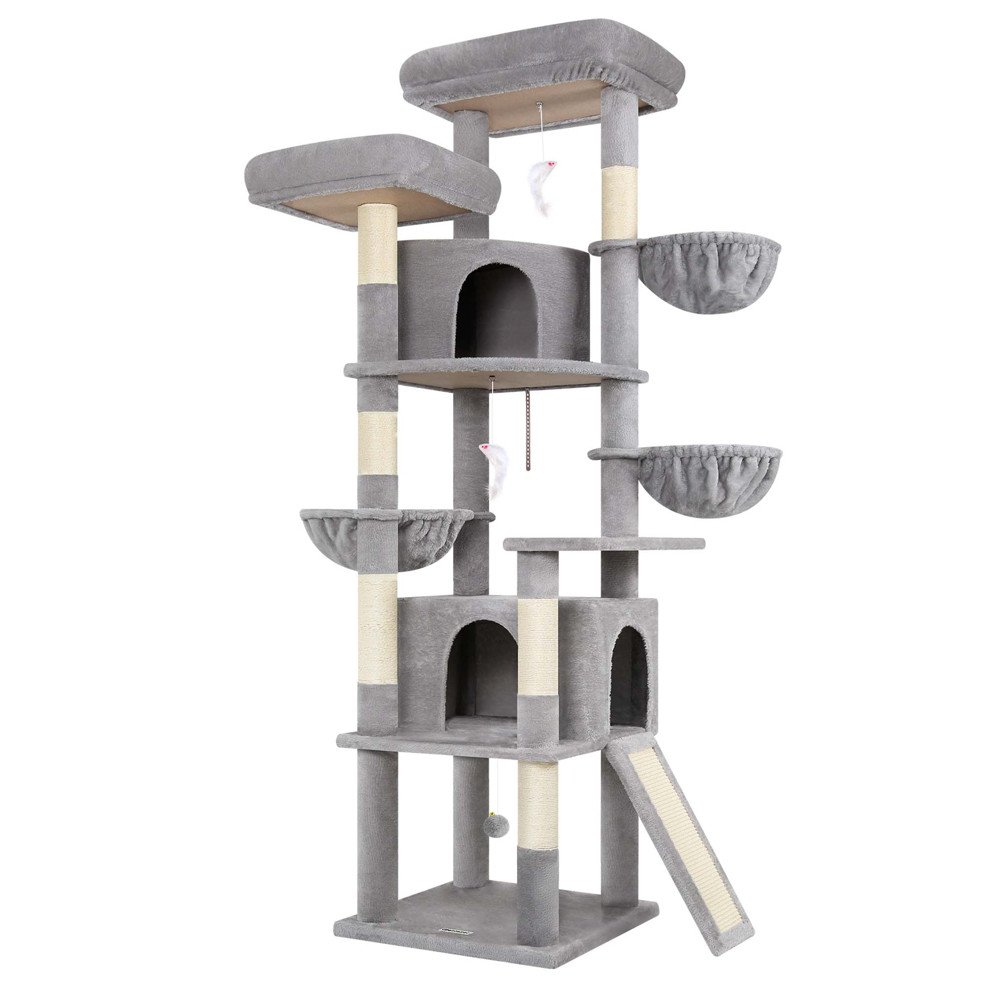 Globlazer 76 Inch Cat Tree for 2 3 Large Cats, Light Grey Gray - Best Buy