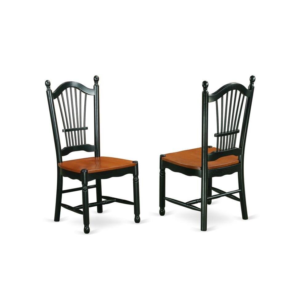 Angle. FurniFact - Black and Cherry Dining Chair - Brown.