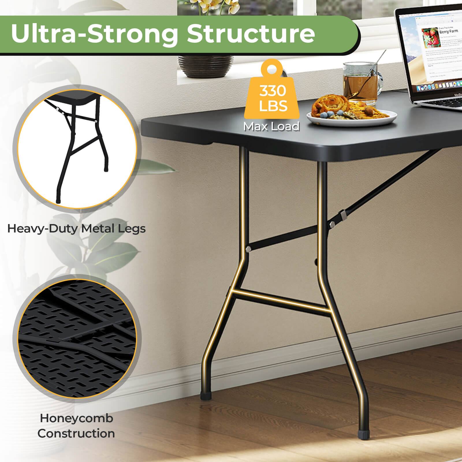 Ultra-Strong Structure  
330 LBS Max Load  
Heavy-Duty Metal Legs  
Honeycomb Construction