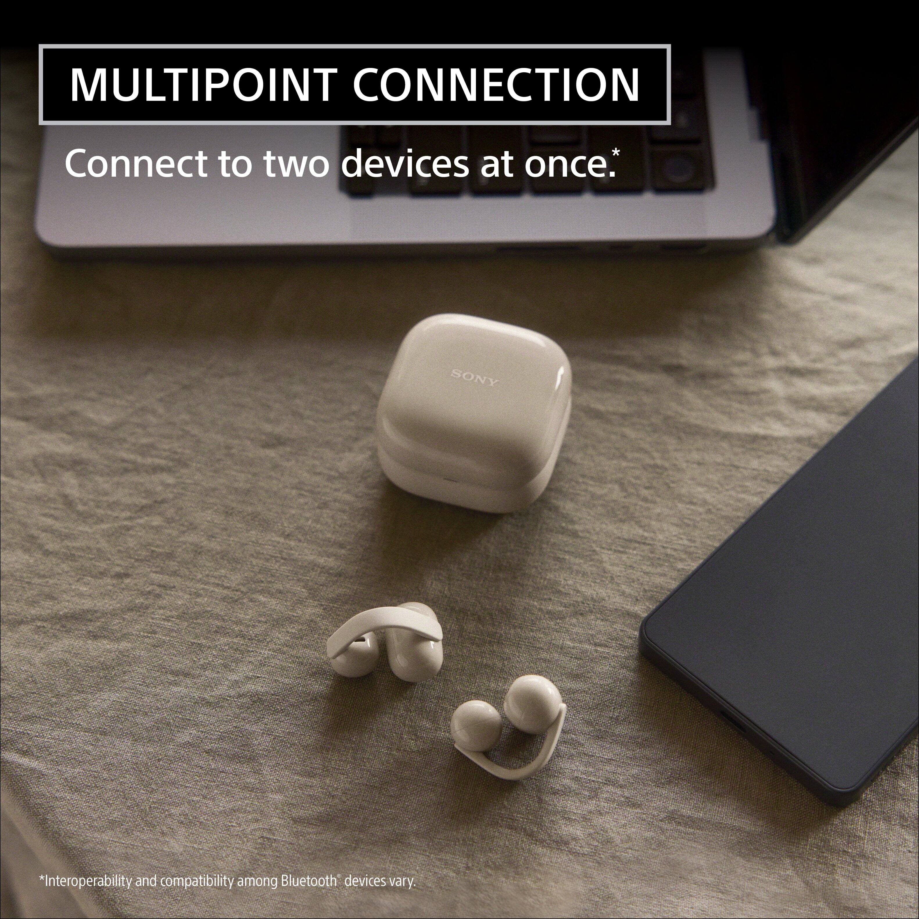 MULTIPOINT CONNECTION  
Connect to two devices at once.  

*Interoperability and compatibility among Bluetooth devices vary.