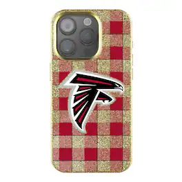 Keyscaper - NFL - Atlanta Falcons Plaid Bling iPhone Case - 14 - Gold