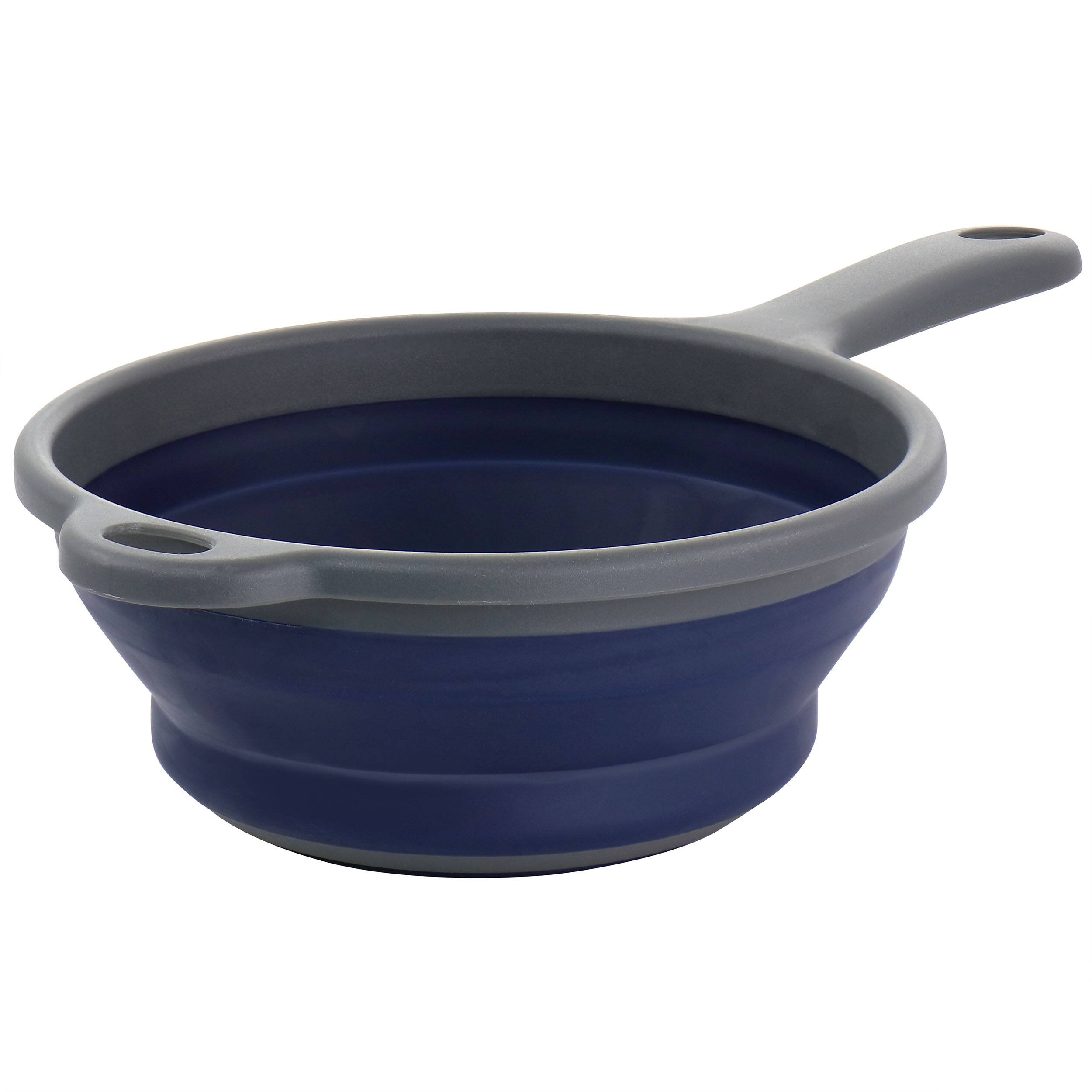 Oster - Bluemarine Collapsible Polypropylene Colander with Handle in Navy - Blue