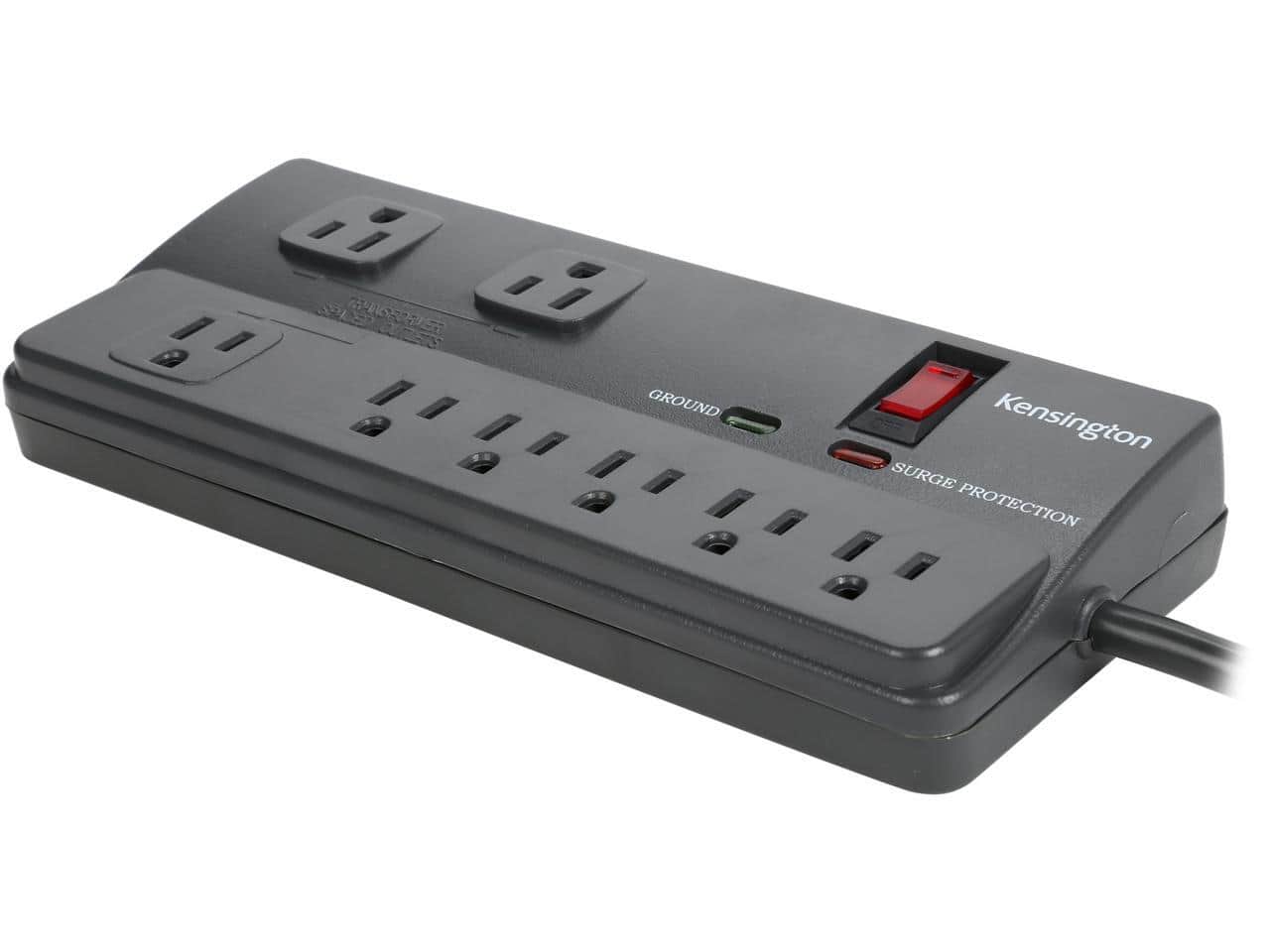 Kensington - K38218NA 6 Feet 8 Outlets 1080 Joules Surge Protector - Gray