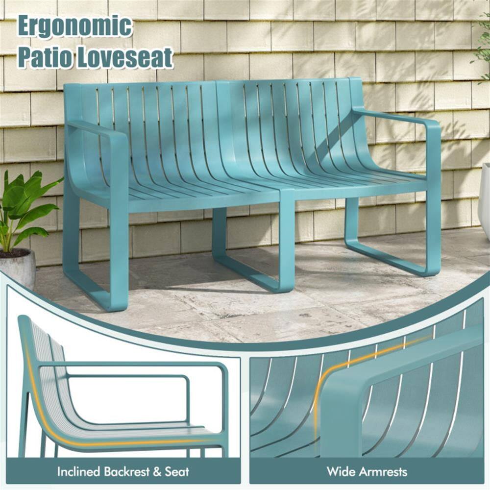 Ergonomic Patio Loveseat  
Inclined Backrest & Seat  
Wide Armrests