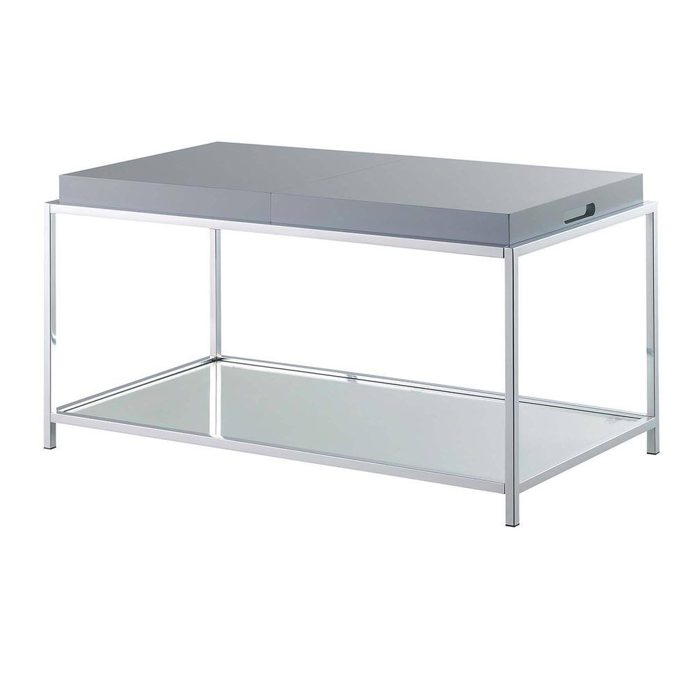 Left. Convenience Concepts - Palm Beach Coffee Table, Gray - Gray.