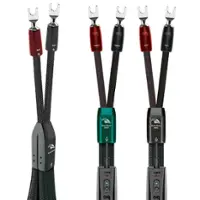 AudioQuest - Robin Hood ZERO 8'  Speaker Cable w/ ZERO-Tech for Full-Range or Treble with U-Spade > U-Spade - Green on Black - Front_Zoom
