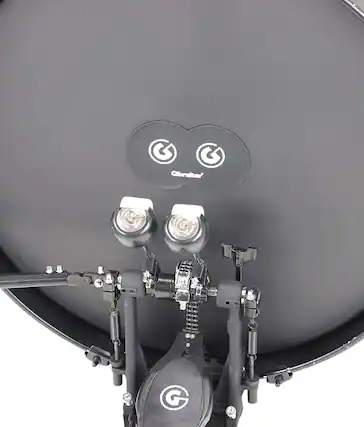 Front. Gibraltar Hardware - Double Bass Drum Impact Patch, Leather-Like Vinyl Pad, Adhesive Kick Head Protector, for Enhanced Beater Response.