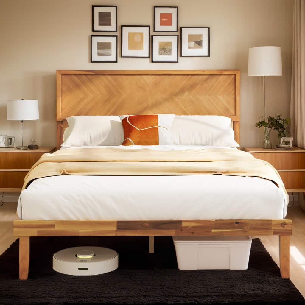 Kadyn - Platform Bed Frame, Bedroom Bed Frame,Twin/Full/Queen Size Bed Frame with Headboard and Storage Space-Full Size - Brown