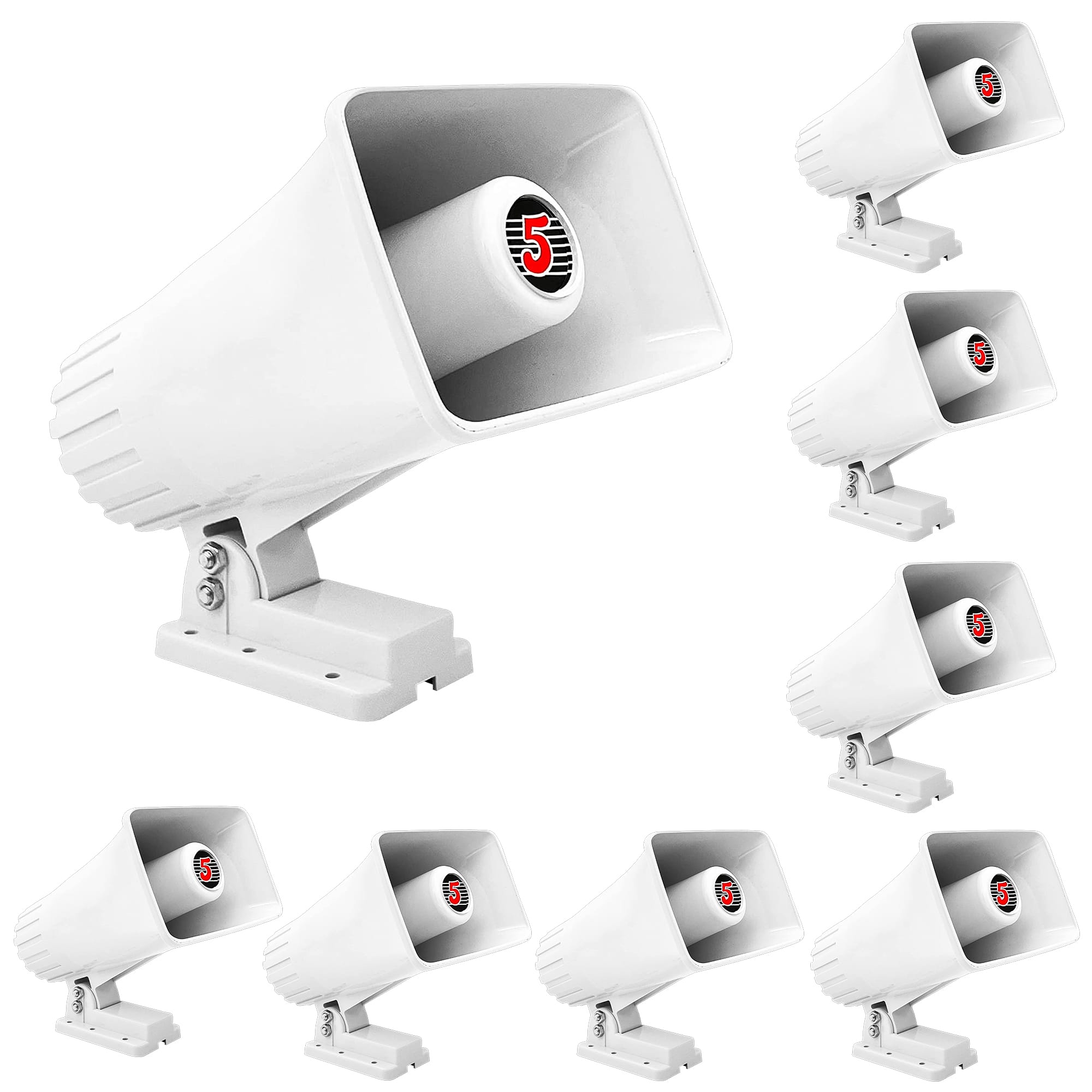 5 CORE - PA Horn Speaker 8Pcs 6 x 4" 50W Loud Audio Outdoor Speakers System 8Ohm Reflex Megaphone