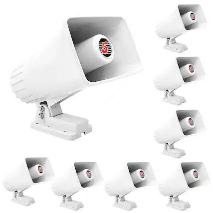 Front. 5 CORE - 5Core PA Horn Speaker 8Pc 6 Inch 50W Bull Horn Audio System-HW 405 WH 8PCS.