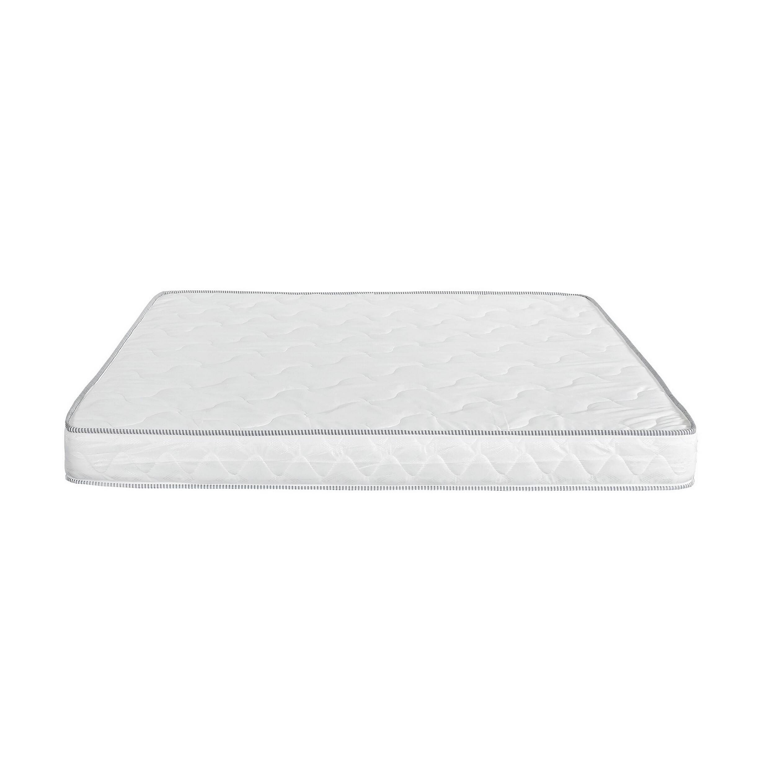 Angle. Manhattan Lane - Sofi 6 Inch Full Size Reversible Mattress, Double Quilting, PU Foam Core - White.