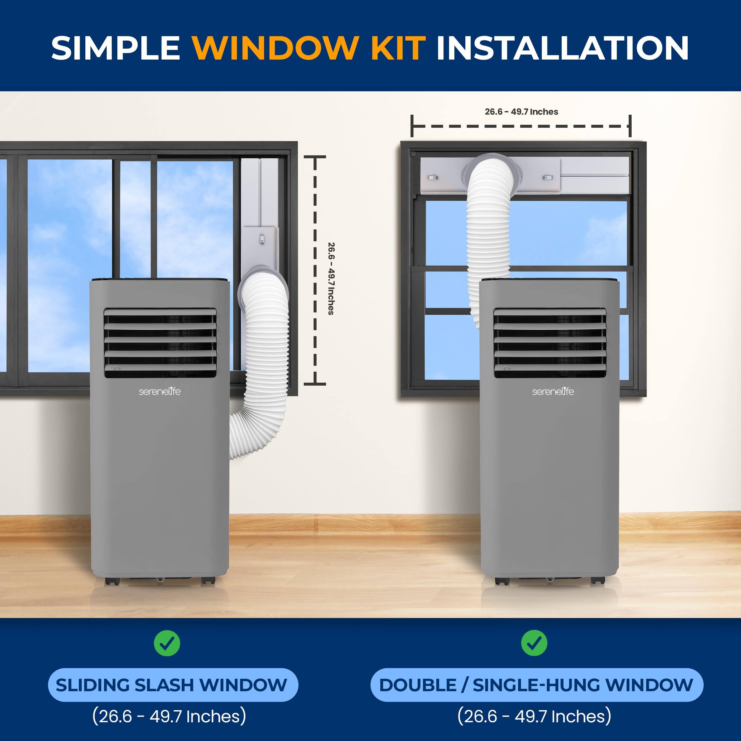 SIMPLE WINDOW KIT INSTALLATION

26.6 - 49.7 inches

SLIDING SLASH WINDOW (26.6 - 49.7 inches)

DOUBLE / SINGLE-HUNG WINDOW (26.6 - 49.7 inches)