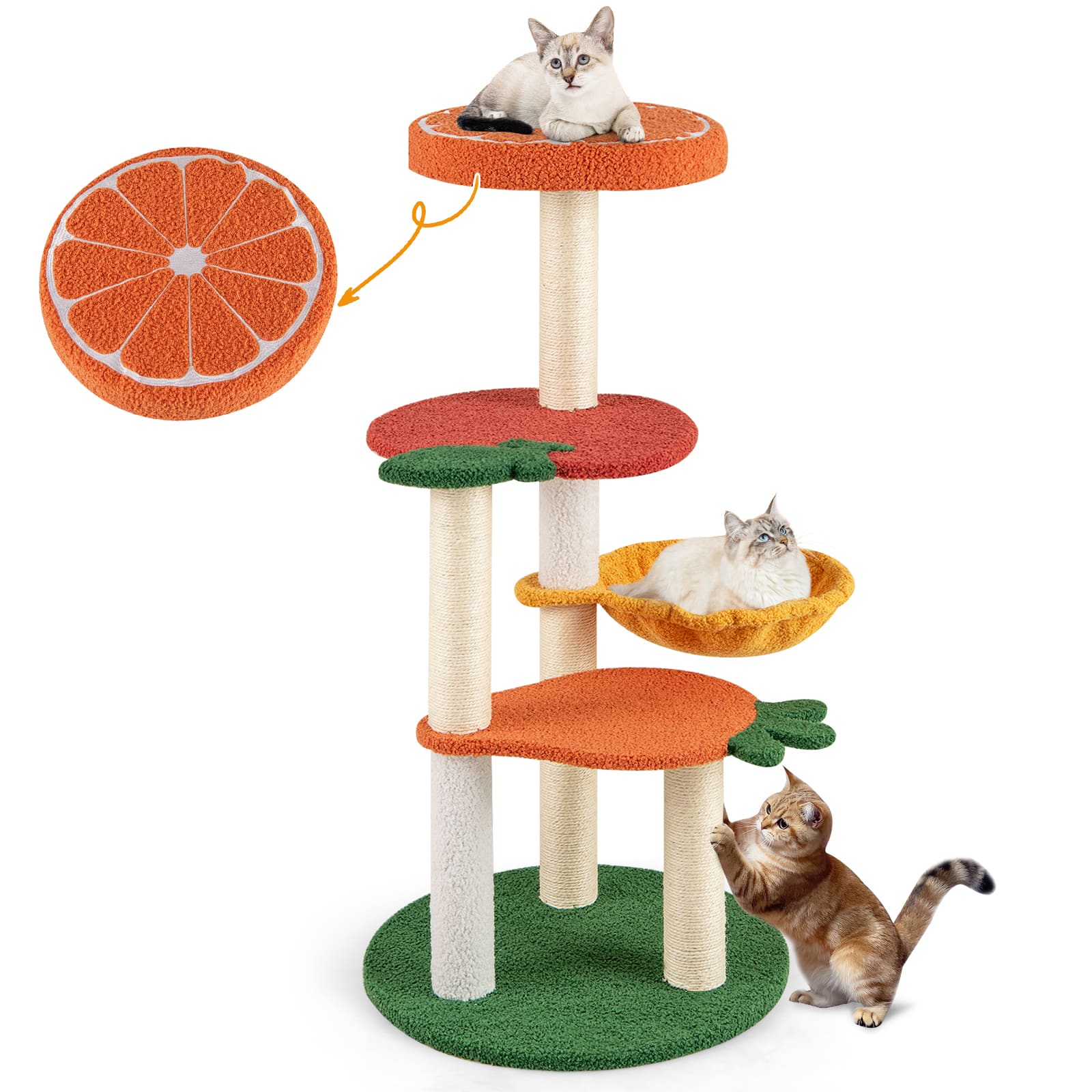 Gymax - Multi-level Cat Tree Cute Fruit World Cat Tower w/ Fruit-shaped Platforms - GYM17790 price history on PriceWatchPro