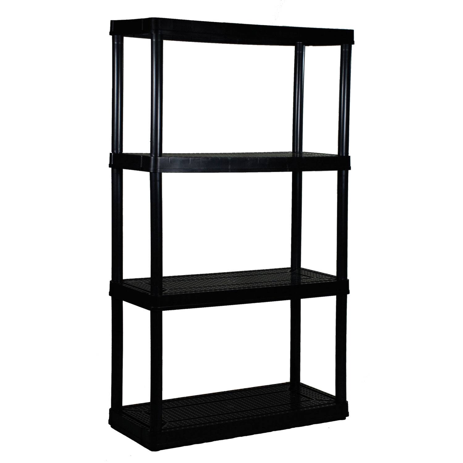 Alt View 4. Gracious Living - Gracious Living 4 Shelf Ventilated Garage Shelving Kit with 4 Bins & Lids, Black - Black.