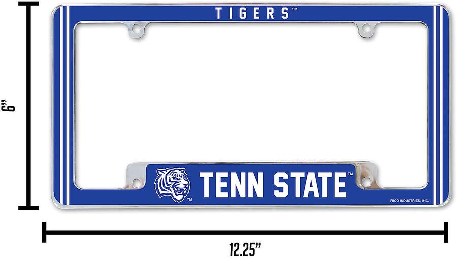 Rico Industries Tennessee State NCAA Tigers (Set of 2) Chrome Metal ...