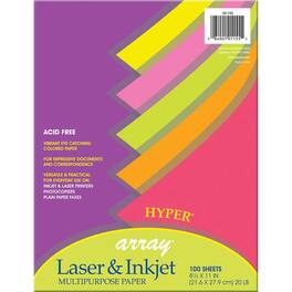Pacon - Hyper Multi Purpose Paper 5 Assorted Colors 20 lb. 8 1/2 x 11 100 Sheets