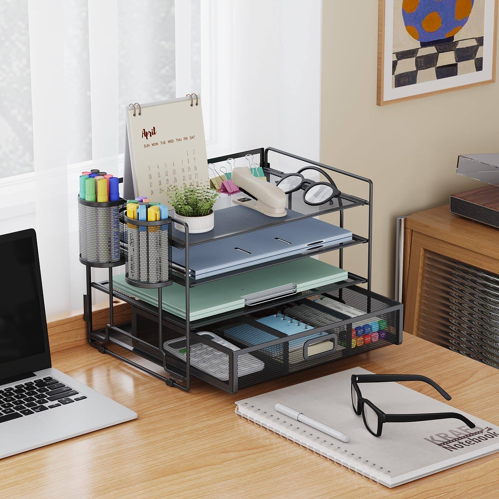 Dapper Styles Desk Organizer And Accessories4 tier Paper File Letter ...