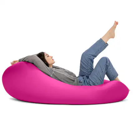 Front. Jaxx - Nimbus Spandex Bean Bag Chair, Large, Hot Pink - Pink.