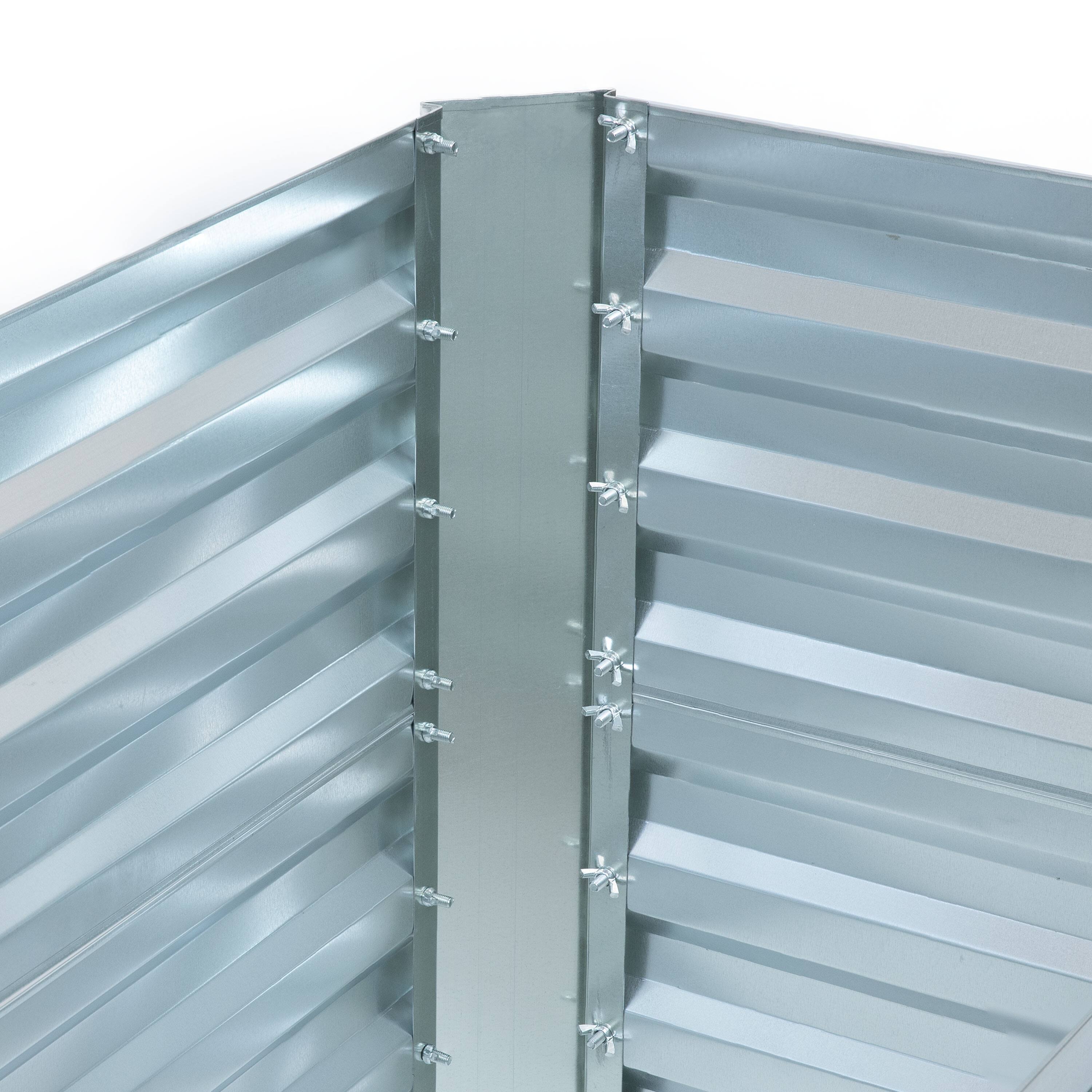 Alt View 9. Sunnydaze - Rectangle Galvanized Steel Raised Bed - 4 x 2 x 2 - Silver.