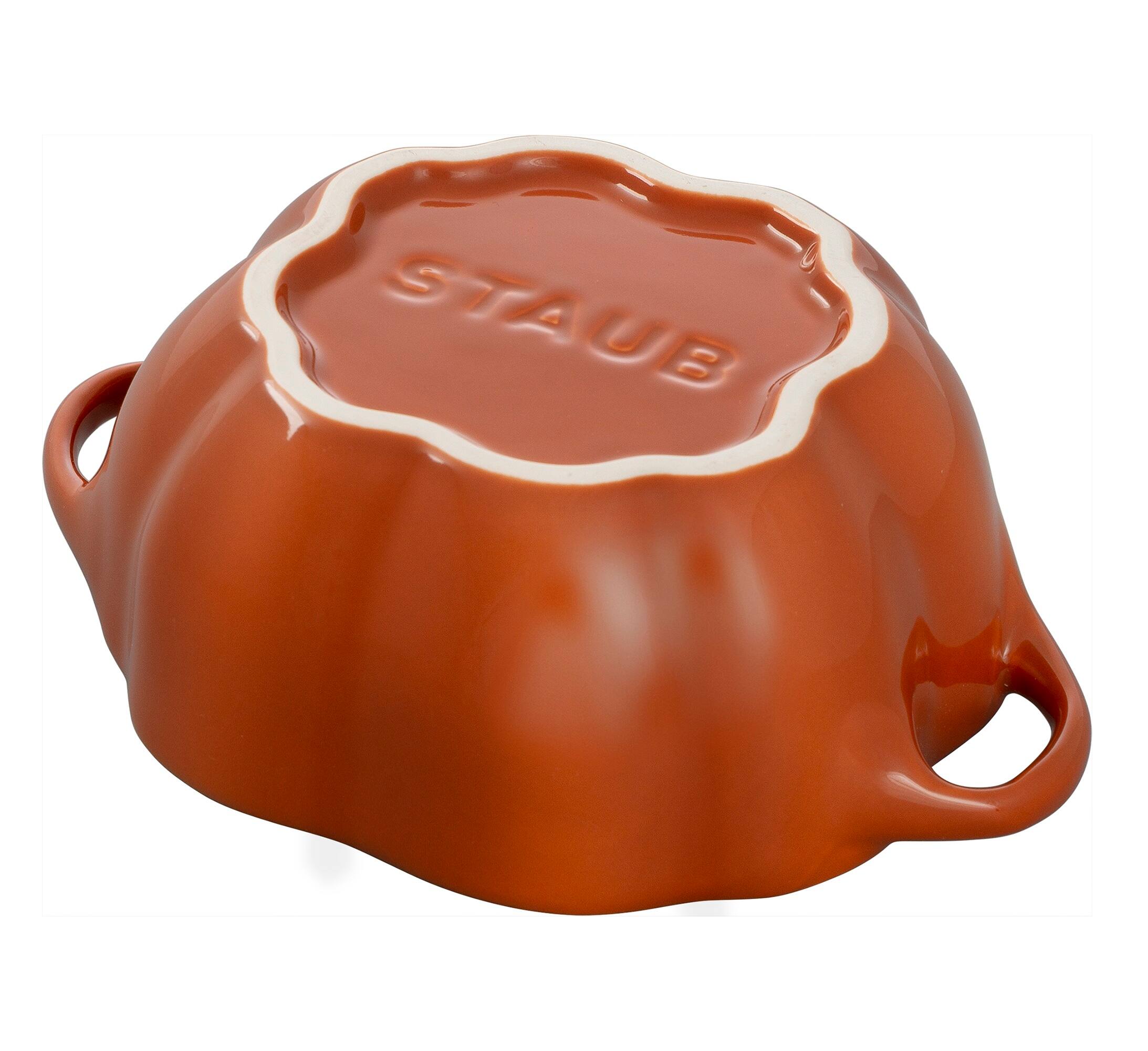 Alt View 2. Staub - Staub Ceramic 24-oz Pumpkin Cocotte - Burnt Orange - Burnt Orange.