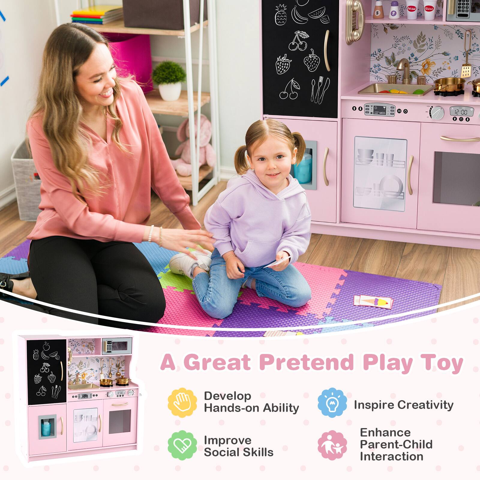 A Great Pretend Play Toy

- Develop Hands-on Ability
- Inspire Creativity
- Improve Social Skills
- Enhance Parent-Child Interaction