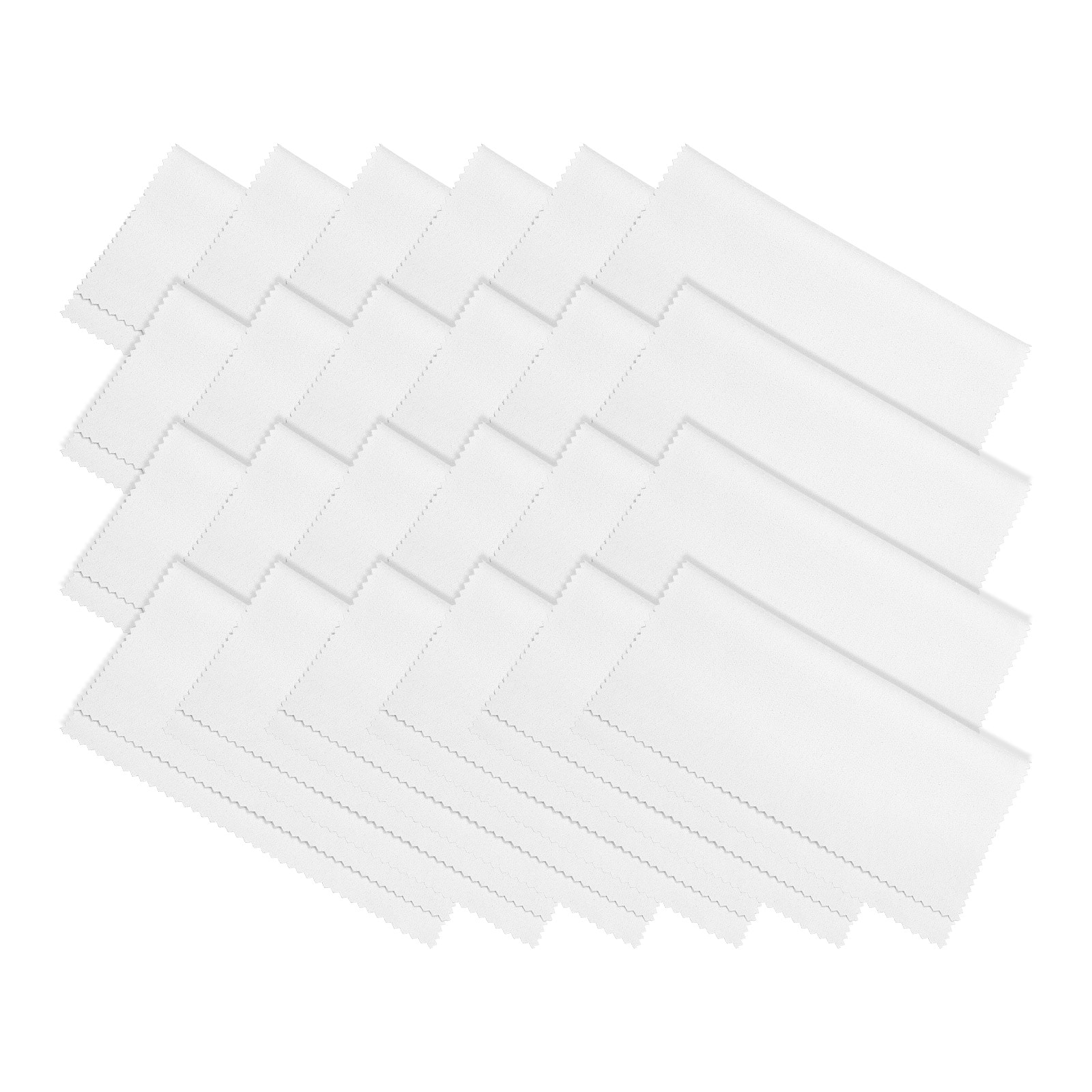 Unique Bargains - Eyeglass Microfiber Cleaning Cloth 7"x6", 24pcs Soft Suede Wipe for Lens, Eyeglasses, Screens in Vinyl Pouch - White