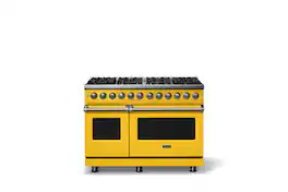 Viking - 48"W. 8 Burner Pro 5 Series 7.3Cu. Ft. Freestanding Sealed LP Dual Fuel Convection Range/Griddle - Daffodil - Daffodil