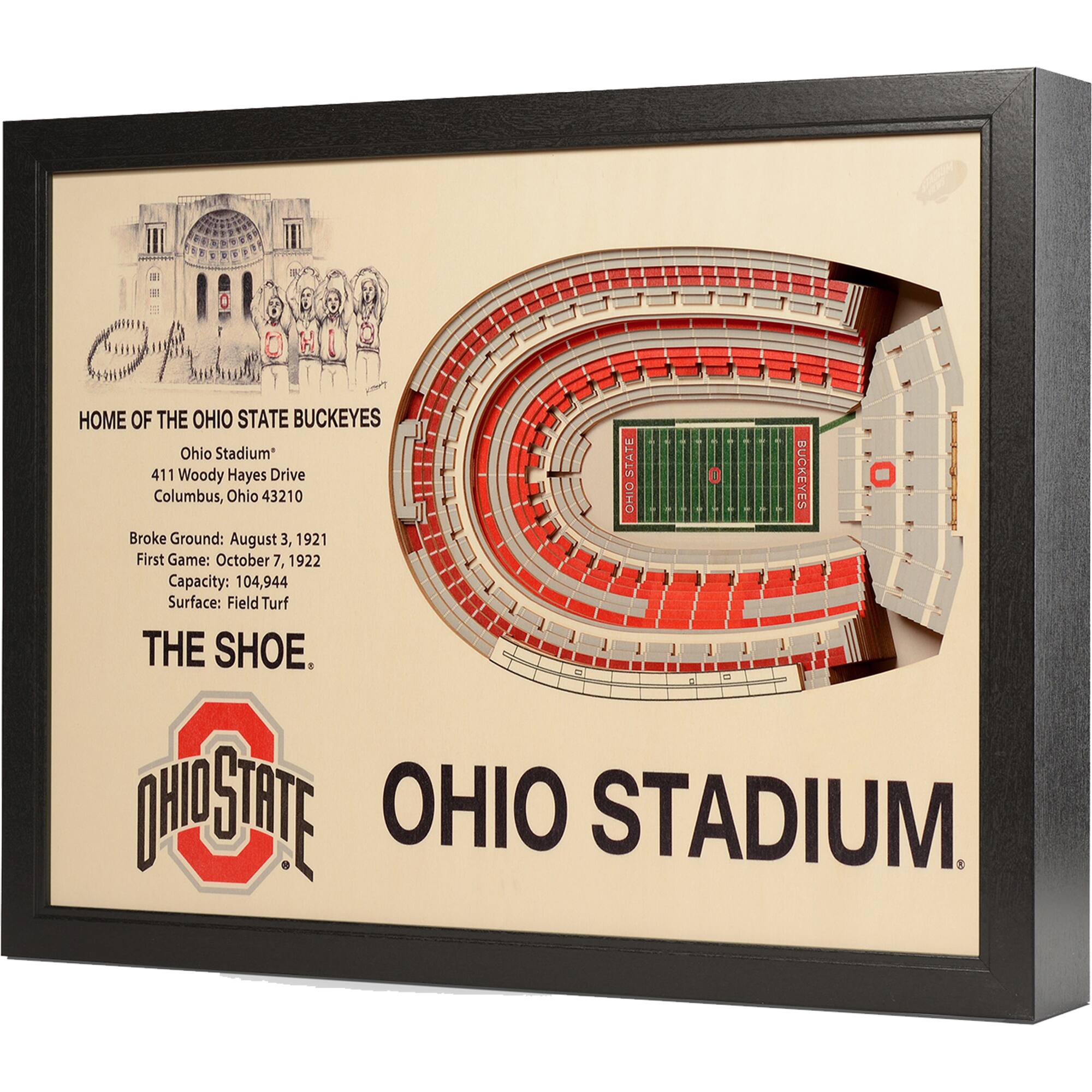 YouTheFan - Ohio State Buckeyes 25.5" x 19.5" Ohio Stadium Stadium Views Wall Art - Multicolor